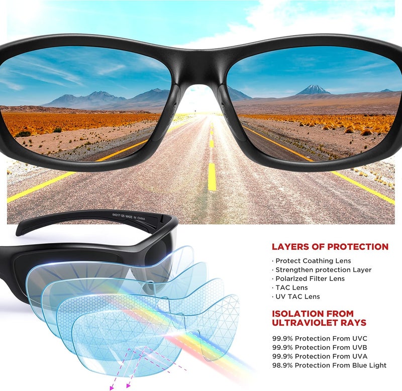 RIVBOS Polarized Sunglasses UV400 Protection for Men's and Women's Fishing, Cycling, and Outdoor Activities RB832 - Image 4